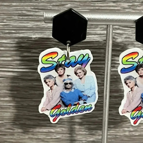 The Golden Girls Stay Golden Acrylic Resin Earrings - Picture 3 of 3